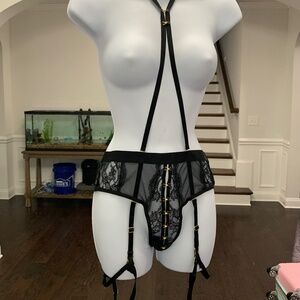 Atelier Amour Harness brief with garter
